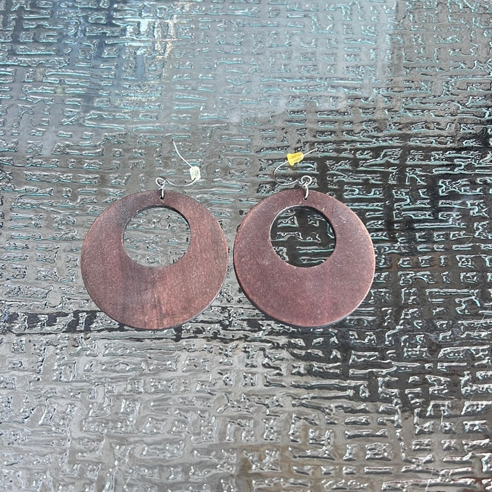 Brown wooden earrings